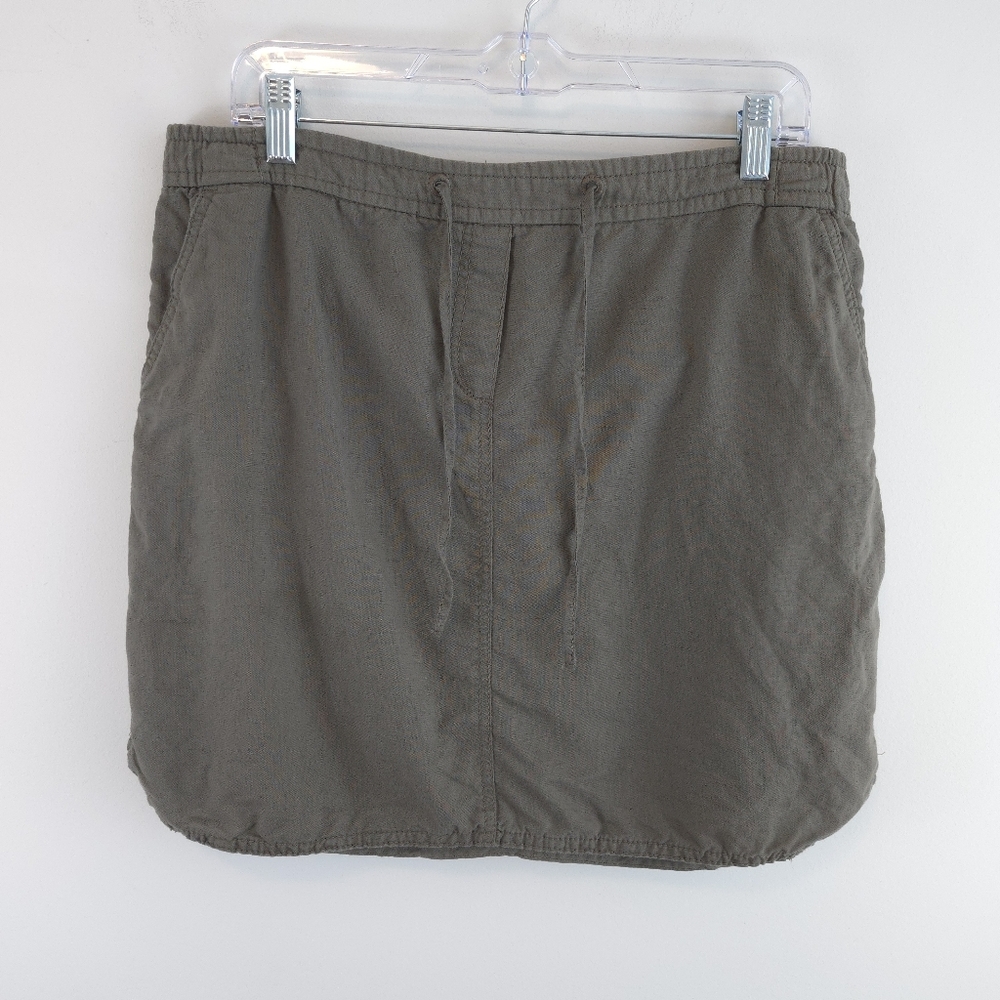 Marina Luna Women's Linen Blend Pull On Skirt